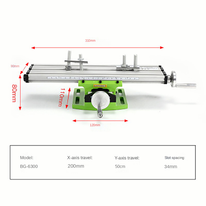 Multi-functional Mini Milling Machine Work Table Vise Portable Compound Bench X-Y 2 Axis Adjustive Cross Slide Table