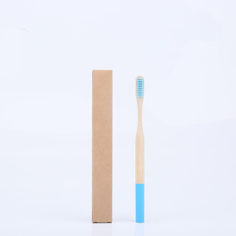 1Pcs Regenboog Bamboe Tandenborstel Milieuvriendelijke Koolstofarme Reizen Ronde Handvat Zachte Haren Voor Volwassen Houten Tandenborstel 17 Kleuren: 95