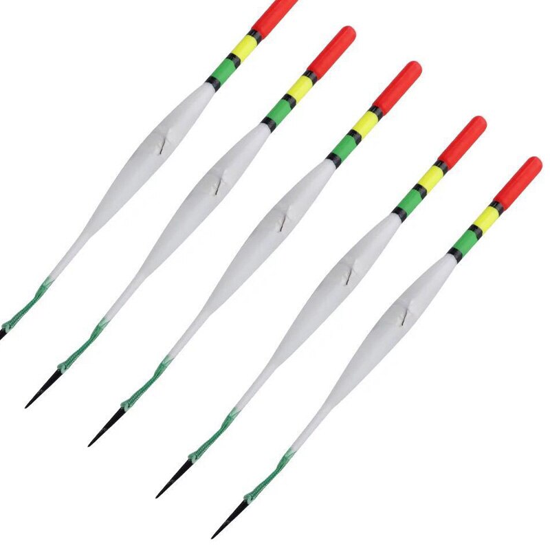 Led Electronic Fishing Float Float Light + Battery Deep Water Float Night Electric Fishing Luminous Tackle Bobber Tail Gear: 5 Pieces