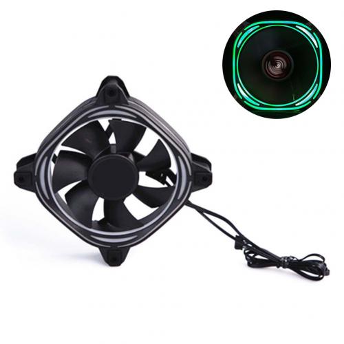 Mute 6 Pin 7 Blades Rgb Led Verlichting Computer Pc Case Cooling Fan Heatsink Koeler: green