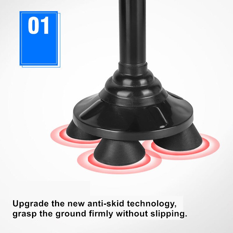 A bengala dobrável da caminhada da liga de alumínio conduziu a vara telescópica antiderrapante para idosos com altura ajustável da luz do diodo emissor de luz