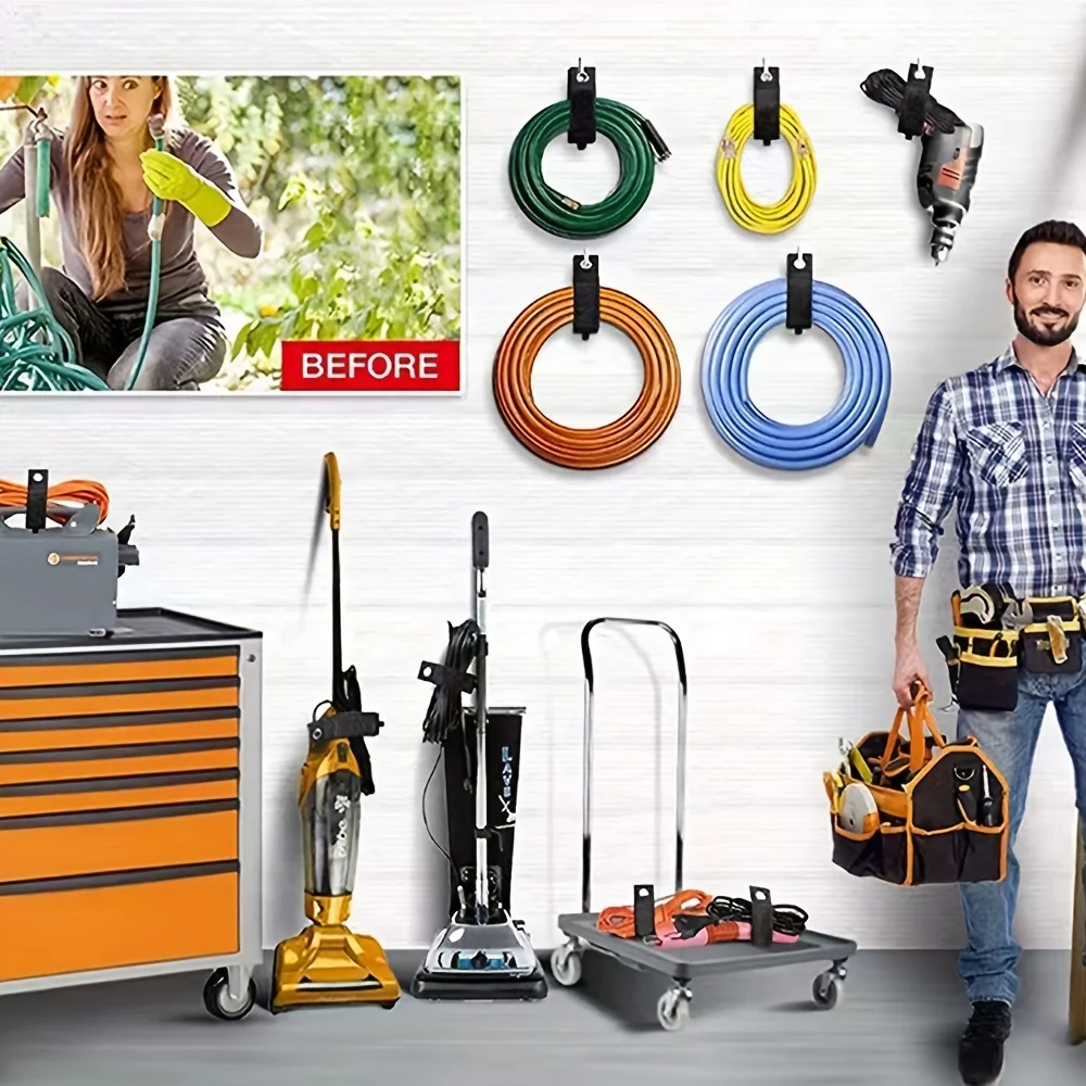 2 Stuks Verlengsnoer Houder Organizer Heavy Duty Haak En Lus Opbergband Kabelriemen Wikkel Touw Organizer Voor Opknoping