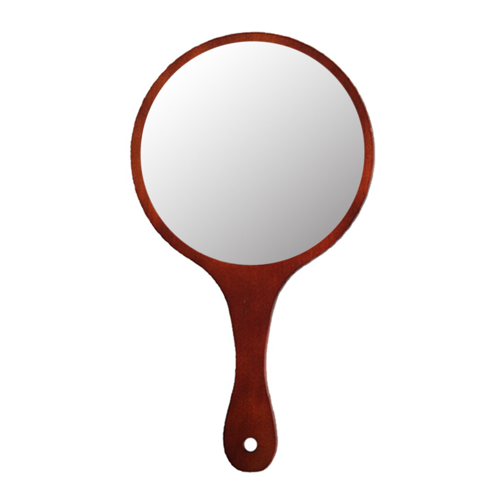 Hand Held Mirror with Handle, Makeup Hand Mirror for Bathroom and Bedroom, Barbers Haircut Mirror for Home and Salon: Dark Brown