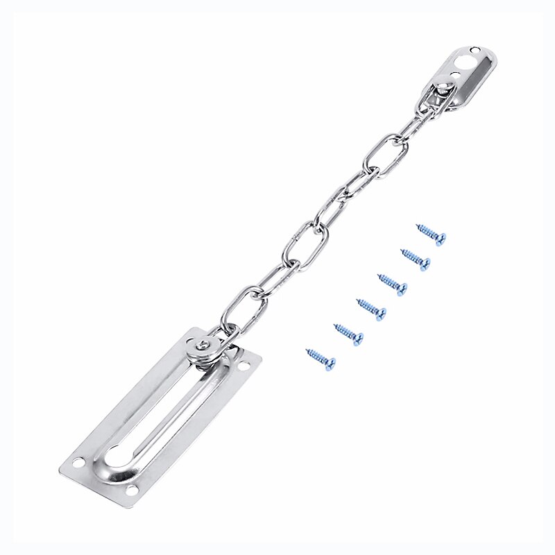 Sliding Door Lock Chrome Door Lock Chain Bolt Safety Chain Hotel Office Security Chain Gate Cabinet Latches Decorative Hardware