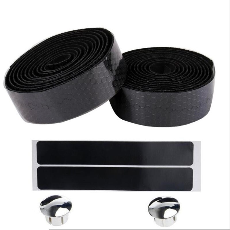 Road Bike Handlebar Wrap Belt 1 Pair Bicycle Handlebar Bandage Disruptive Pattern Mountain Bike: Black