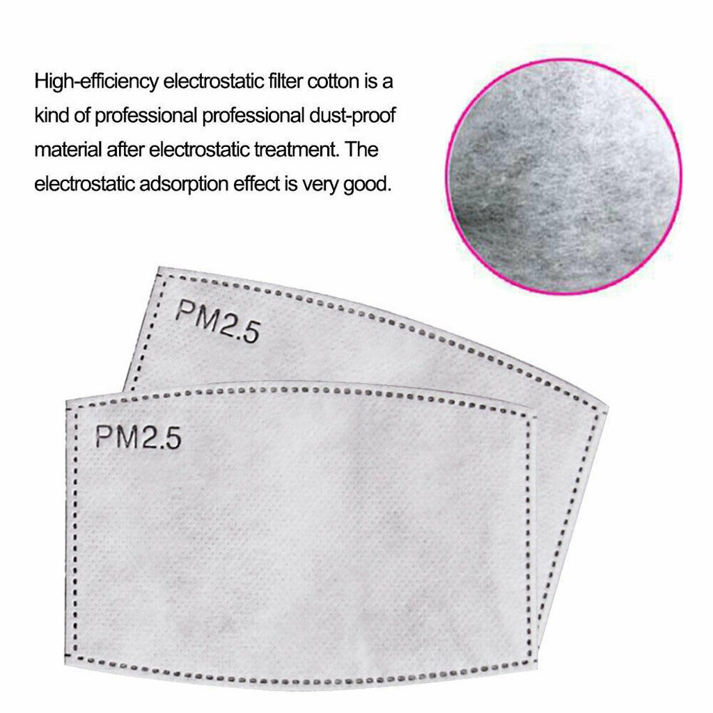 Sjaal Activated Carbon Filter Vervangbare Haze Filter Papier Voor Filter Niet-geweven Actieve Kool Filtermasker Bandana: 50pcs