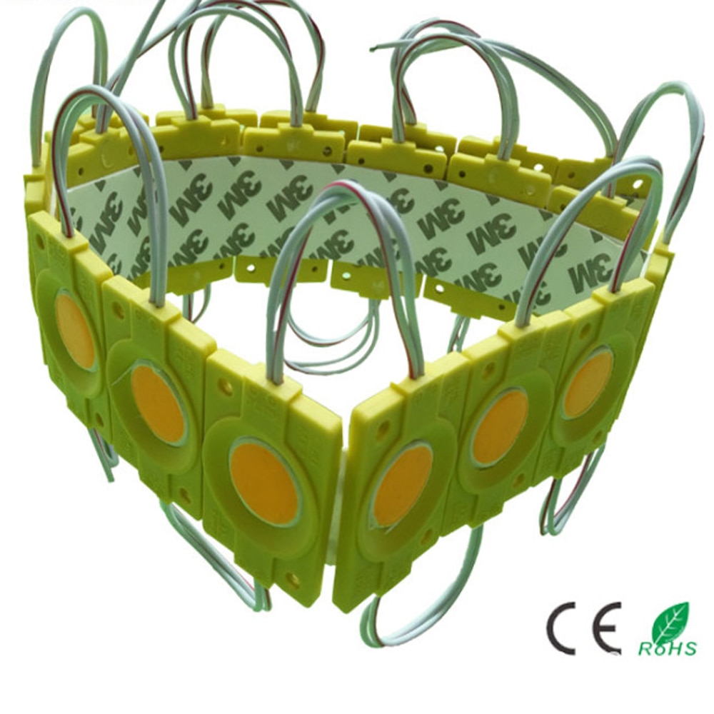 Led Module 12V Cob Licht Reclame Teken Backlight Winkel Banner Waterdichte IP67 Wit Rood Groen Blauw Geel 100 stuks