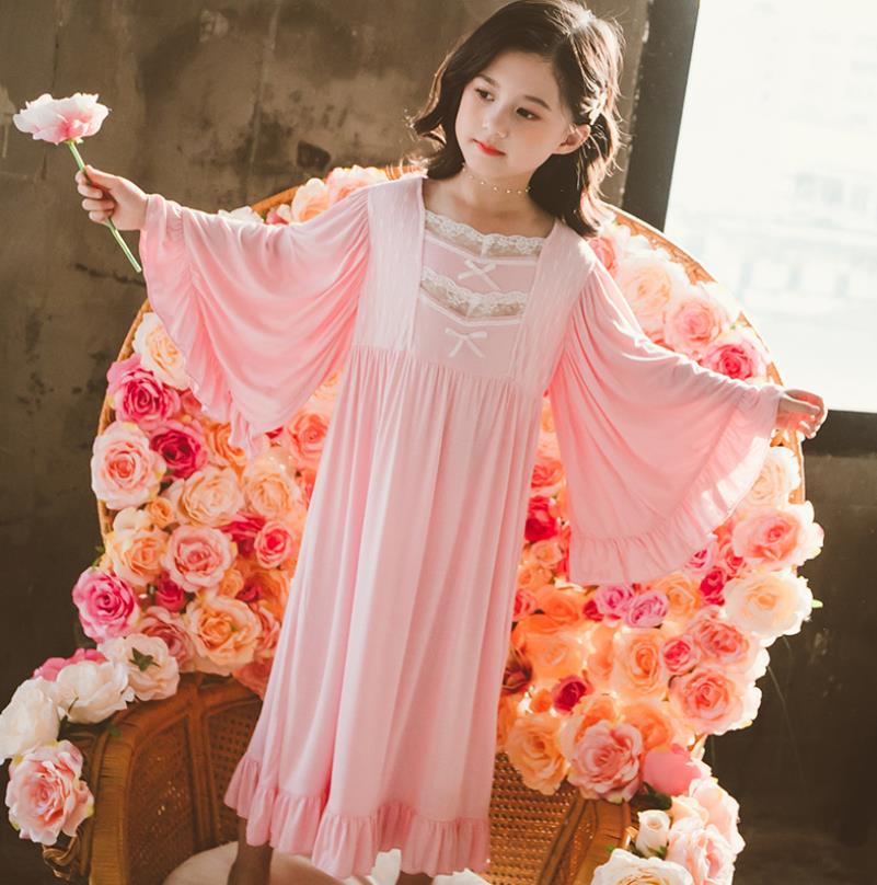 Camicia Da Notte In Pizzo Per Bambina - Pigiama Principessa In Cotone | Abbigliamento Notte Per Ragazze 3-12 Anni - Foto 6