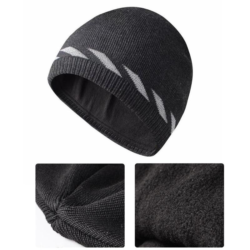 Unisex Reflecting Knit Beanie Hat Winter Warm Night Walking Bikes Safety Caps Running Hard For Men Women and M2N8