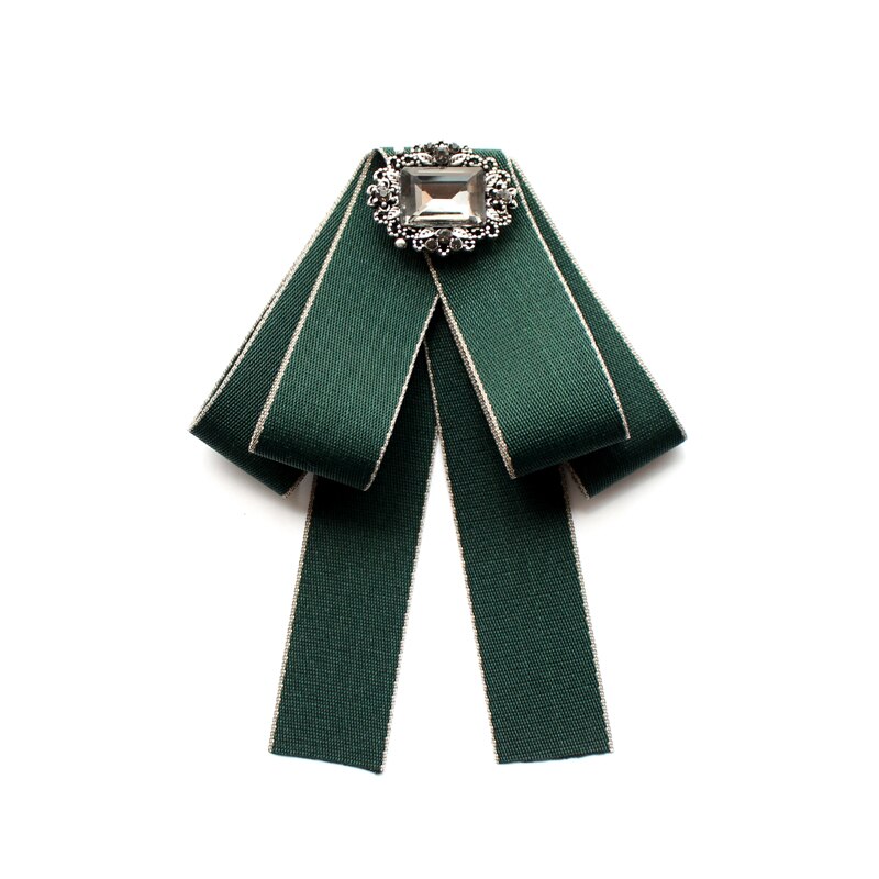 Corbata de lazo de cristal para mujer, corbatas de tela de estilo británico, Retro, arte de tela, Tops, blusa, camisa, accesorios, novedad: 5