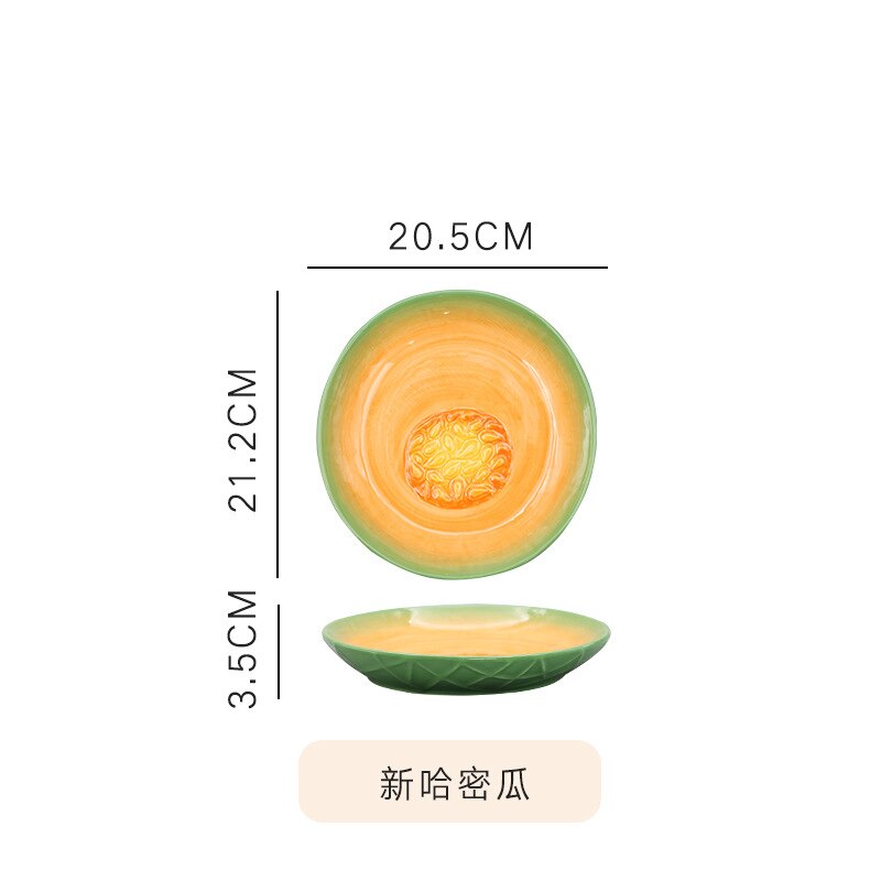 Fruit Shaped Ceramic Salad Plate Cute Household Dishes Snack Dishes Withunfathomable Face Value Cute To Explode Plate: F