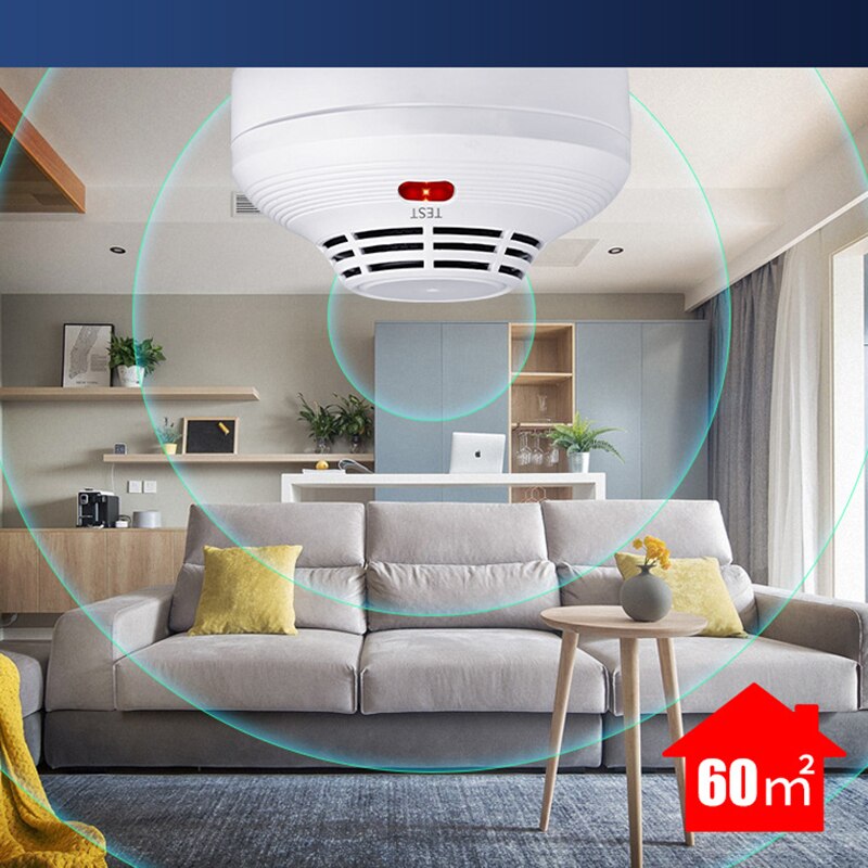 Independent Smoke Detector Portable Home Smoke Sensor High Sensitive Stable Fire Alarm alone Sensor alarm Wireless 80dB Voice