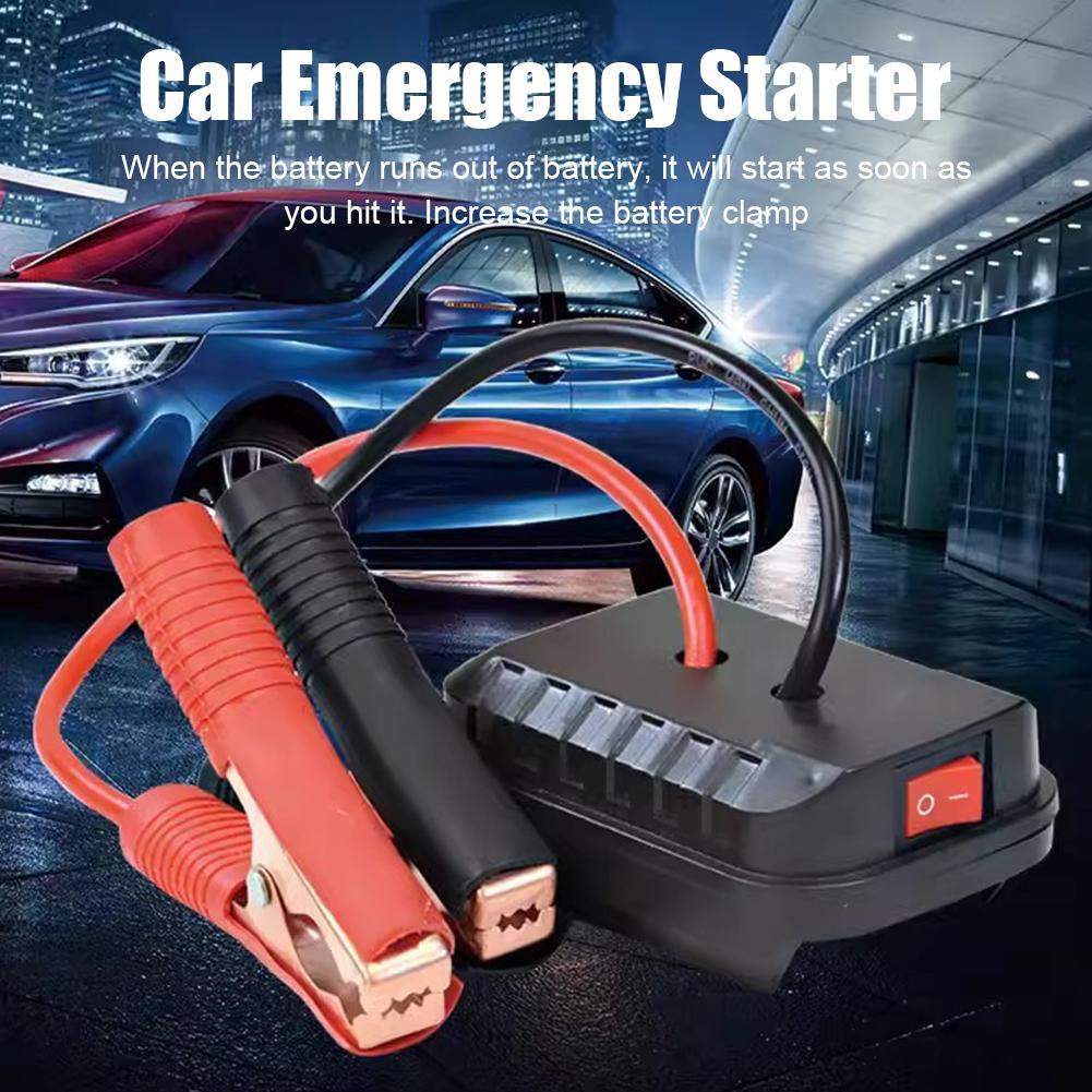 Arrancador de emergencia de coche para Makita, adaptador de Cable de refuerzo, convertidor de batería de litio, Clip de cargador, encendedor automático, arrancador de batería DIY F0B2