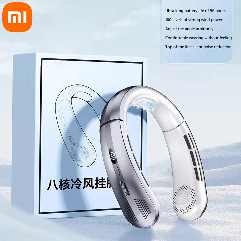 Xiaomi 8000mAh USB Appeso Al Collo Ventilatore Portatile Senza Lama Mini Ricaricabile Muto Display Digitale A LED Dispositivo di Raffreddamento D'aria Elettrico Palmare: Rosso