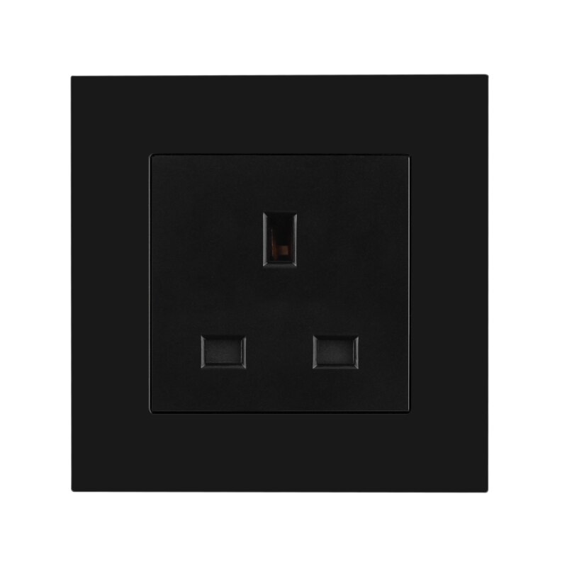 With Small Switch UK Standard Dual USB Outlet Port 5V 2.1A Wall Charger Adapter LED Indicator 13A Socket Black Plastic Panel: UK Standard Socket
