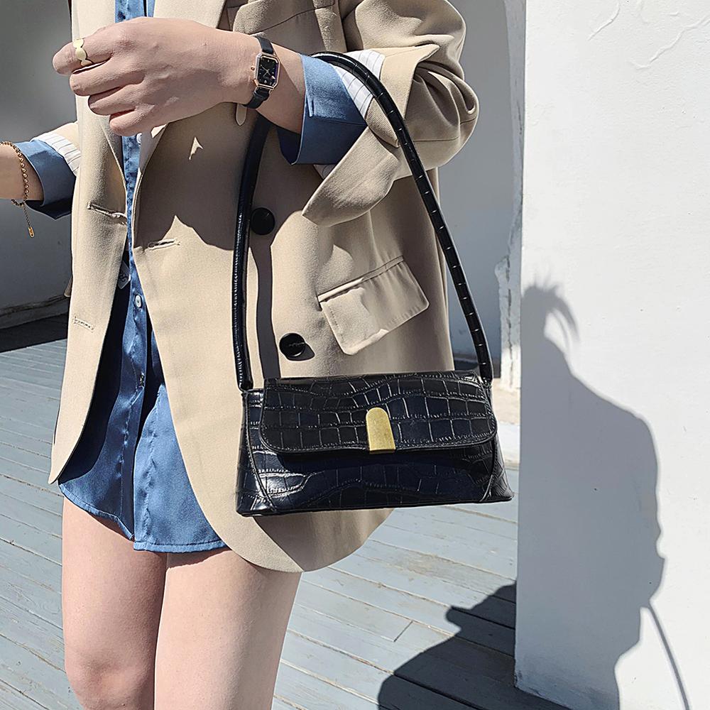 Casual alligatorlederen handtassen dames krokodillenpatroon schoudertassen dames pu leren okselpakket dames handtas clutch