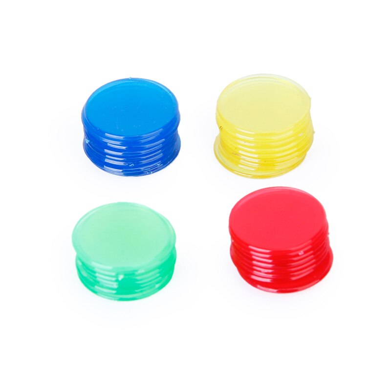 2 Packs 100pcs Plastic Count Bingo Chips Markers for Bingo Game Cards 2cm 4 Colors Red/Yellow/Blue/Green