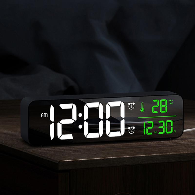 1Pc Digital Alarm Clock LED Digital Clock Bedside Alarm Clock Wall Clock