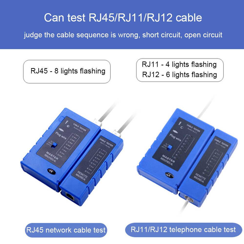 xintylink Network rj45 tester tool wire RJ11 rj12 line telephone 8p8c 6p4c rg45 rg rj 45 ethernet cable lan serial test LAN