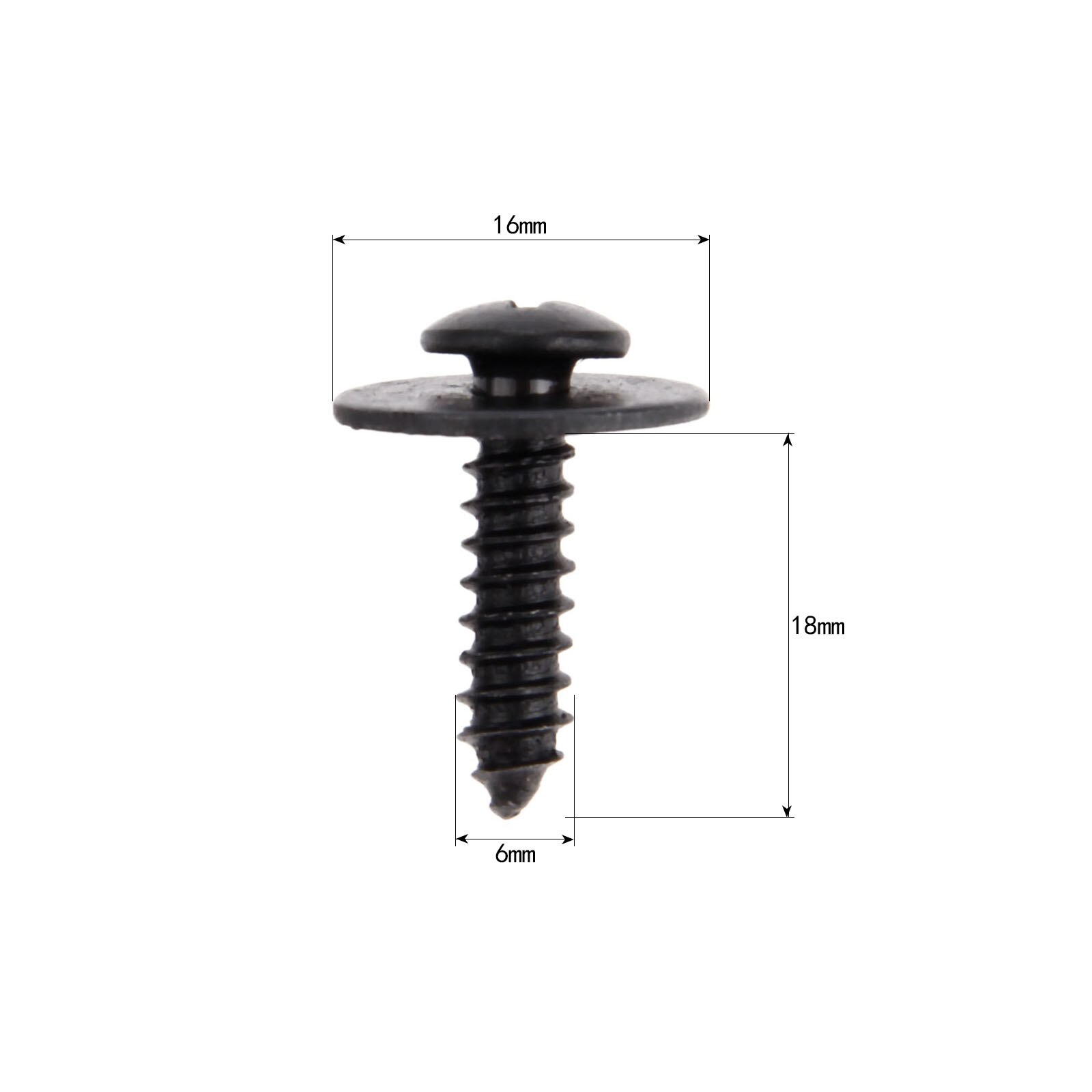 20 stk sort plastik fast auto bil karosseri skærmskruer holder clips  m6 metal nitte fastgørelse kryds selvskærende phillips skruer