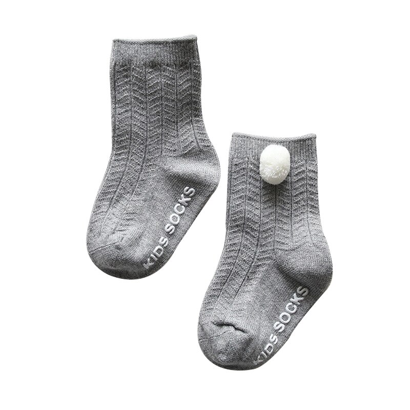 Baby Sokken Met Pompom Voor Meisjes Enkellange Herfst Winter 0-4 Jaar 1 Paar Voor Baby