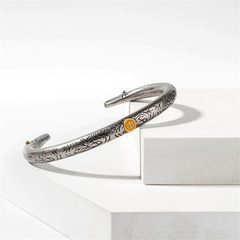 Retro Silver Color Stainless Steel Men's Bracelets & Bangles Animal Eagle Feather Bracelet Men Cuff Bangle pulseira masculina