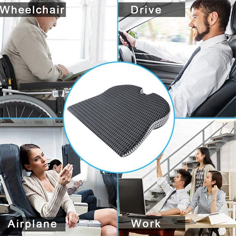 Cojín de asiento de cuña de camión de coche para aliviar el dolor de presión cojín de trasero ergonomía ortopédica soporte de espuma de memoria