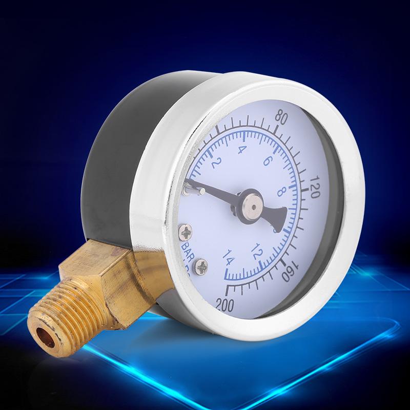 0-200psi 0-14bar Tyre Pressure Meter 40mm Dial Meter 1/8 Vacuum Gauge measuring tool