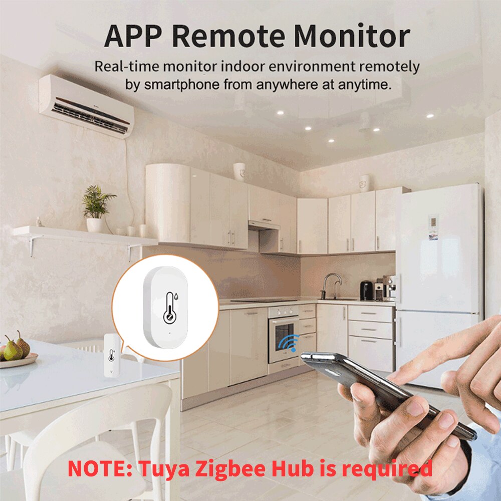 Tuya Zigbee czujnik temperatury i wilgotności SmartLife Monitor zdalny do inteligentnej pracy domowej z hubem Tuya Zigbee