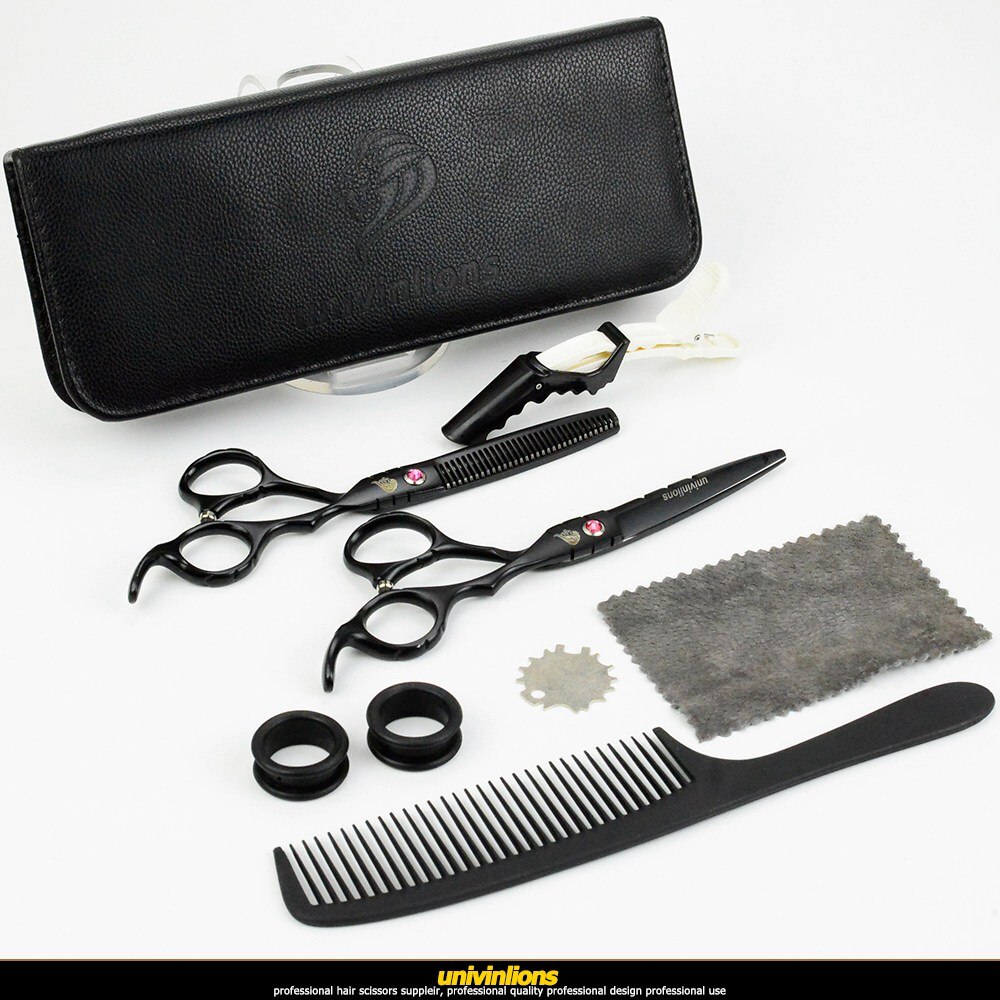 Univinlions 6 "Japanse Hair Kapper Schaar Kapper Scheermes Kappers Schaar Professionele Haar Knippen Dunne Scharen: Black