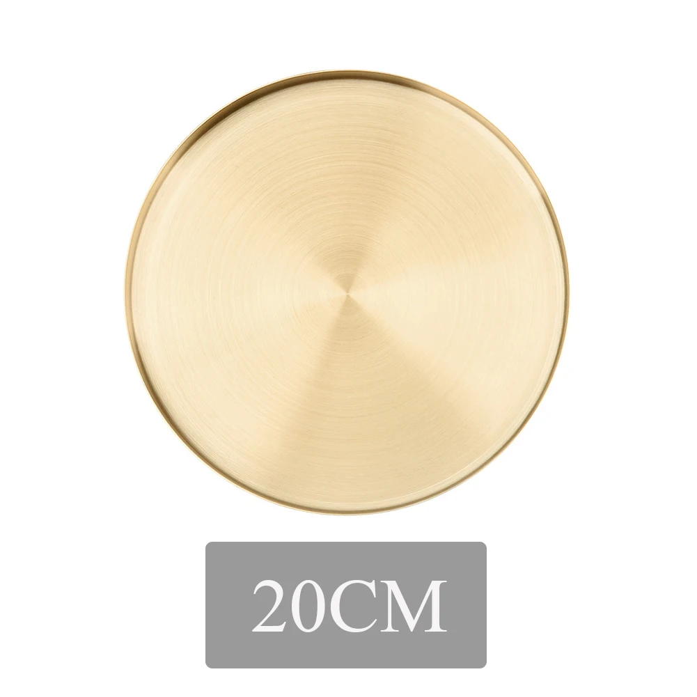 Küche Edelstahl Ablage Dekorative Tabletts Organizer Schmuck Anzeige Platte Runde bilden Gold Tablett Küche Lagerung: Schwarz