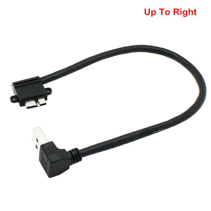Up & Down Angled 90 Degree USB 3.0 to Micro 10Pin Right & Left Angled Cable 20cm for & Hard Disk SSD