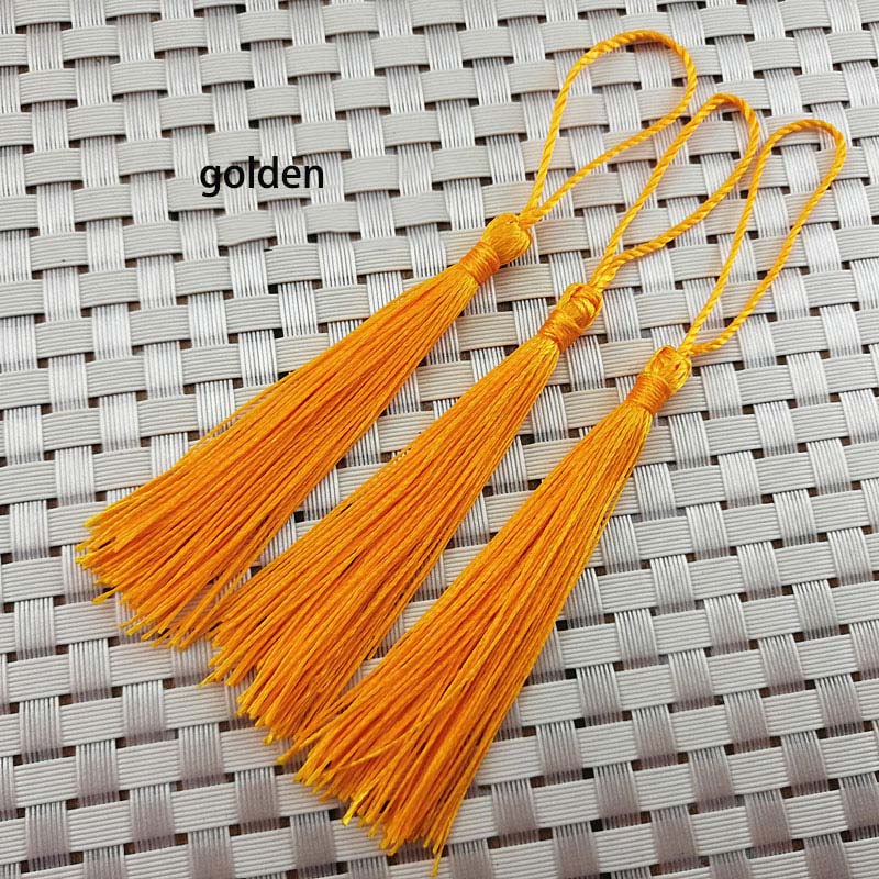 100 stuks/partij kwastjes zijden franje naaien bang bloem kwastjes decoratie decoratieve hanger kwastjes voor gordijnen woonaccessoires: Gouden