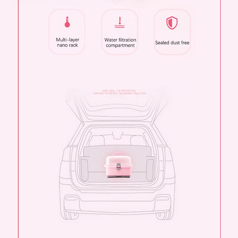 Baby sealed Portable Bottle Nursing Bottle Storage Box Portable plastic with drain tray bottle storage box