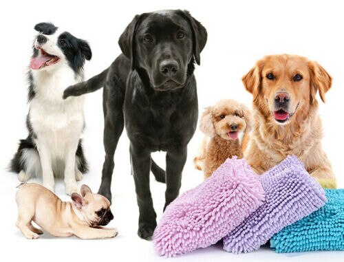 Solid hund katteblød, hurtigtørrende fnugfri, absorberende håndklæde, badekar, fiber, tørringsklud, kæledyr, rengøringshåndklæder