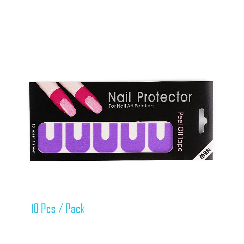 Addfavor 26pc nail gel model stel anti-overflow u form neglelak beskyttelse tape negle kunst maleri hegn ramme negle diy kit: Bbt 106 lilla