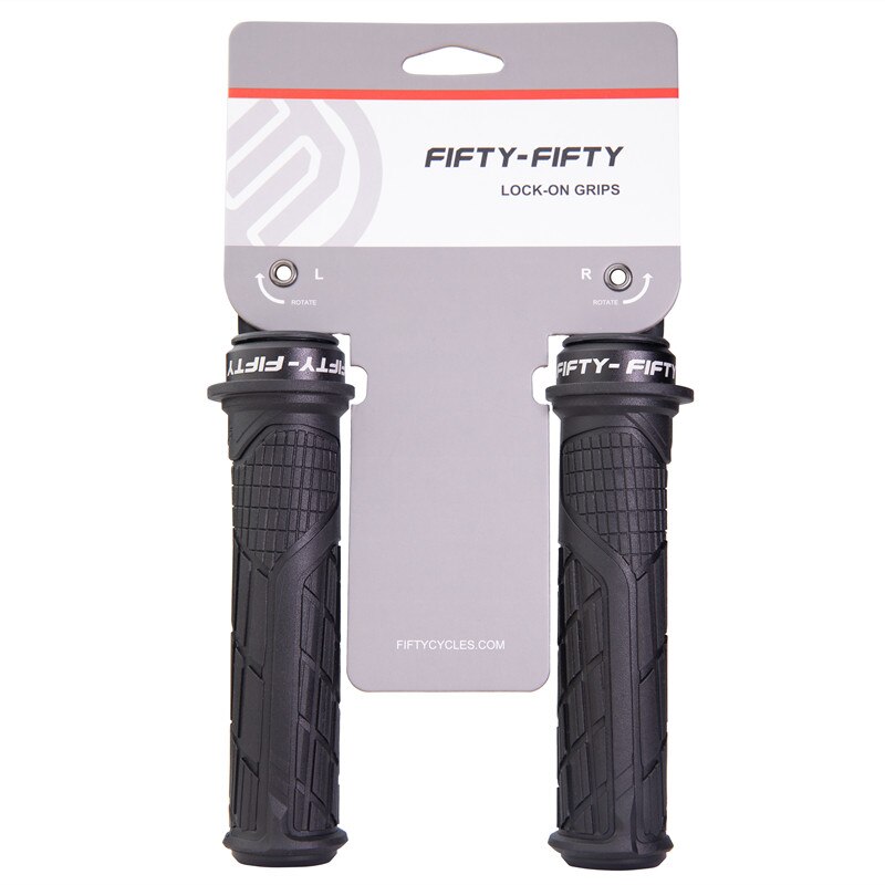 FIFTY-FIFTY MTB Bicycle Grips Custom Rubber Compound Single lock Handlebar Grips Shock-absorbing Soft Bike Grips: Black