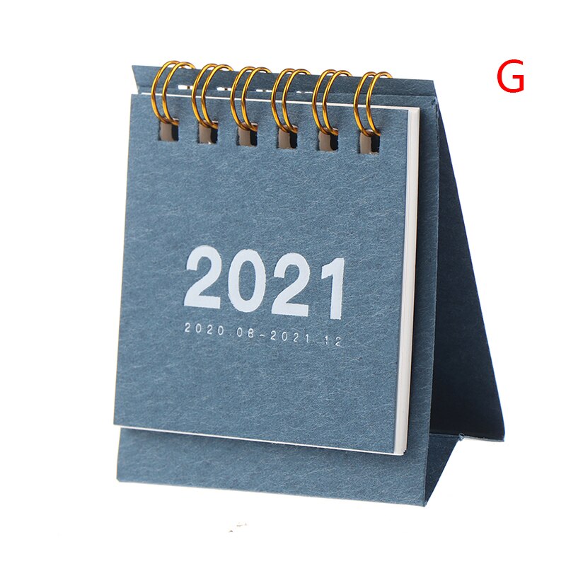 Mini calendário de mesa 2020 2021 criativo ornamentos trabalho portátil nota calendário plano de ano novo programação de volta à escola: G