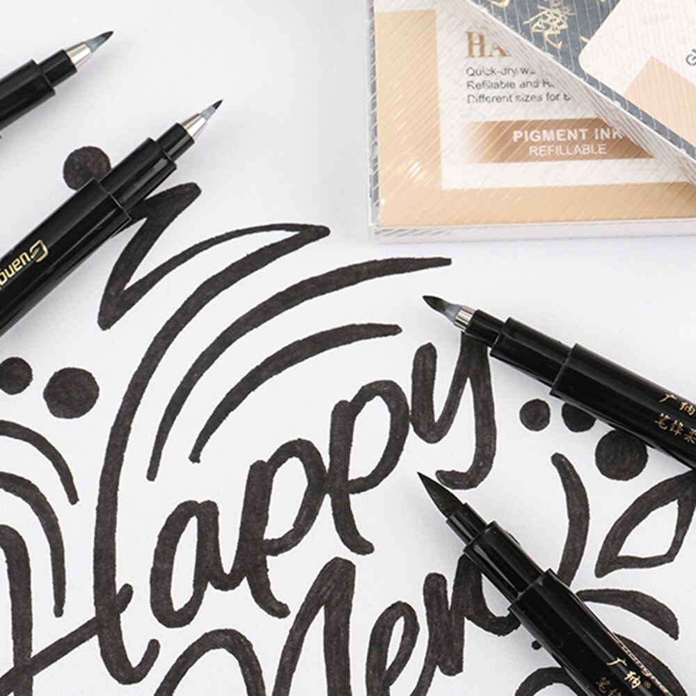 Calligraphy Pen Set Fine Liner Tip Medium Brush Pens For Signature Drawing Hand Lettering School Album Art Supplies