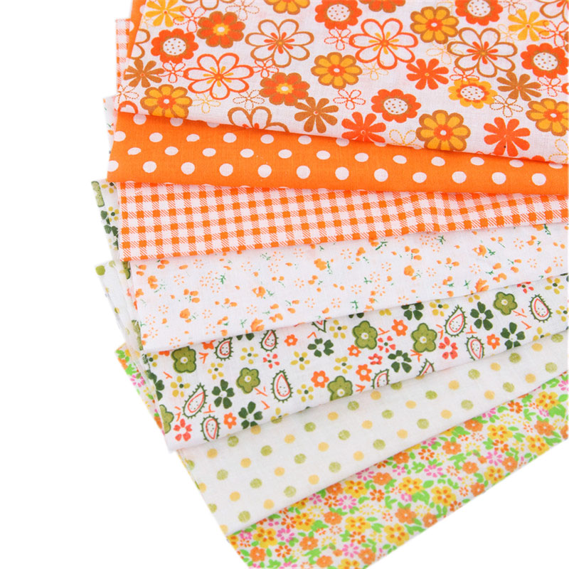 20x25cmFloral Plaid Stripe Cotton Fabric,Sewing Quilting DIY Patchwork Fabric Bundle, Handmade Cloth