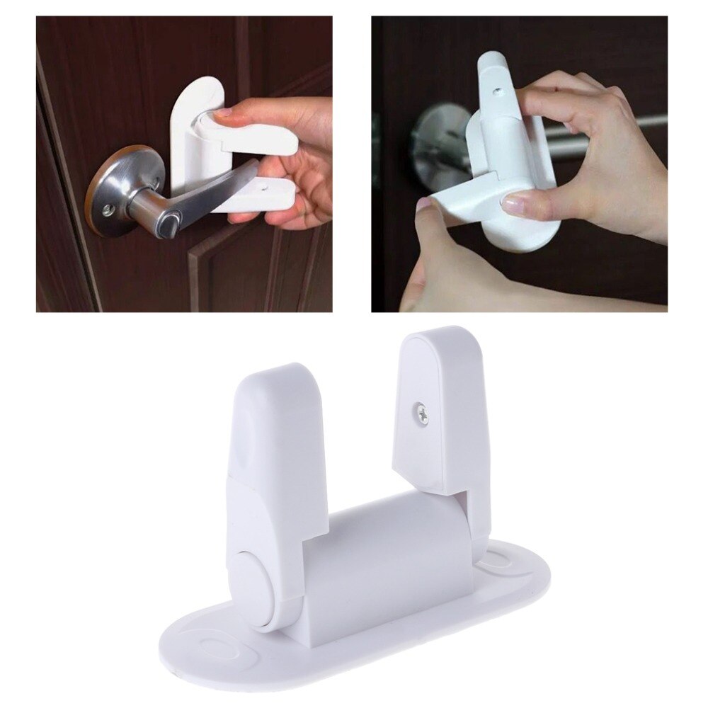 1/5/10 Baby Safety Lock Door Lever Home Newborn Kids Children Protection Doors Handle Universal Adhesive Compatible