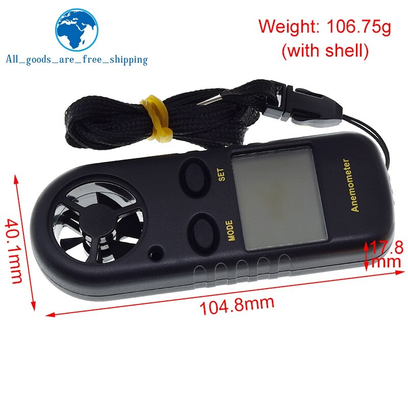 Digital Anemometer 0-30m/s Wind Speed Meter -10 ~ 45C Temperature Tester Anemometro With LCD Backlight Display