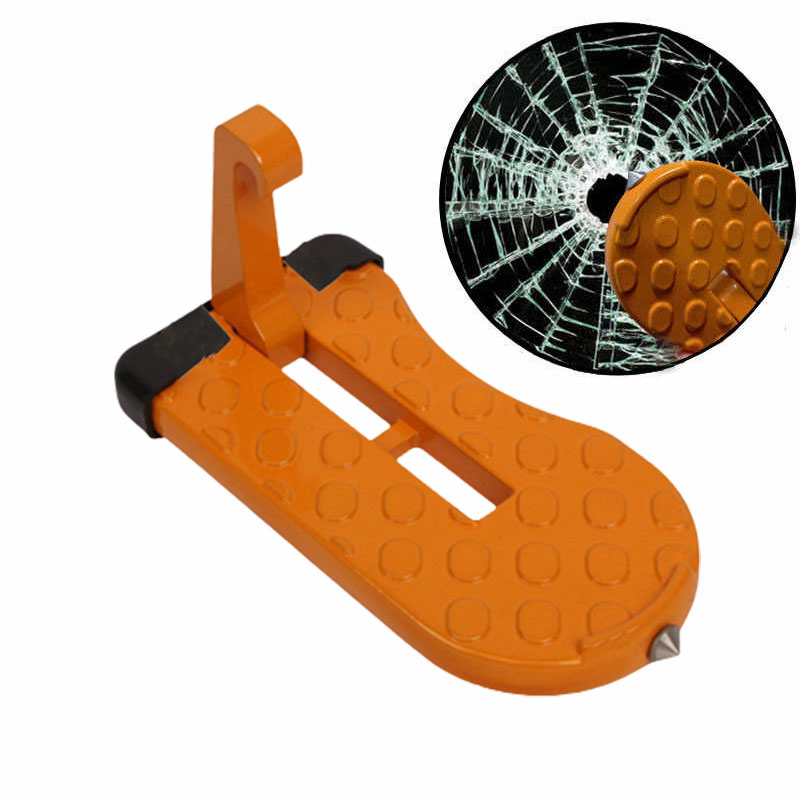 Portaequipajes plegable para techo de coche, escalón para puerta de coche, gancho de pestillo Universal multifunción, Pedal de pie, accesorios de seguridad para coche de aleación de aluminio: Blanco