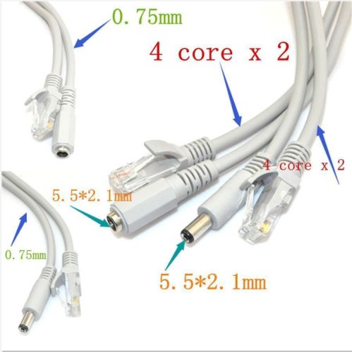 15M/20m/66ft CCTV Network Cable RJ45 Cable with 12V DC Power 2.1x5.5mm CAT5/5e Cameras Ethernet Cable For CCTV IP Camera