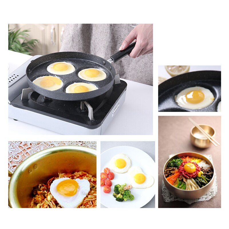 24cm stegte æggegryder non-stick pande husholdnings mini pocheret æg burger æg dumpling pot form fire huller lille spejlæg artefakt