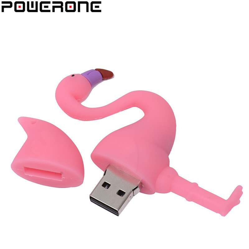 POWERONE Pen drive Flamingo USB Flash Drive 32GB 64GB 16GB 8GB 4GB U Disk Memory Stick Pendrive Waterproof key usb child