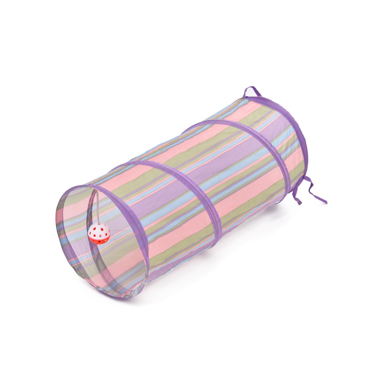 Free Ship Pet Funny Toy Foldable Pet Cat Tunnel Balls Play Tubes Balls Cat House Toys Puppy Ferrets Rabbit Play Dog Tunnel Tubes: WJ0007purplw