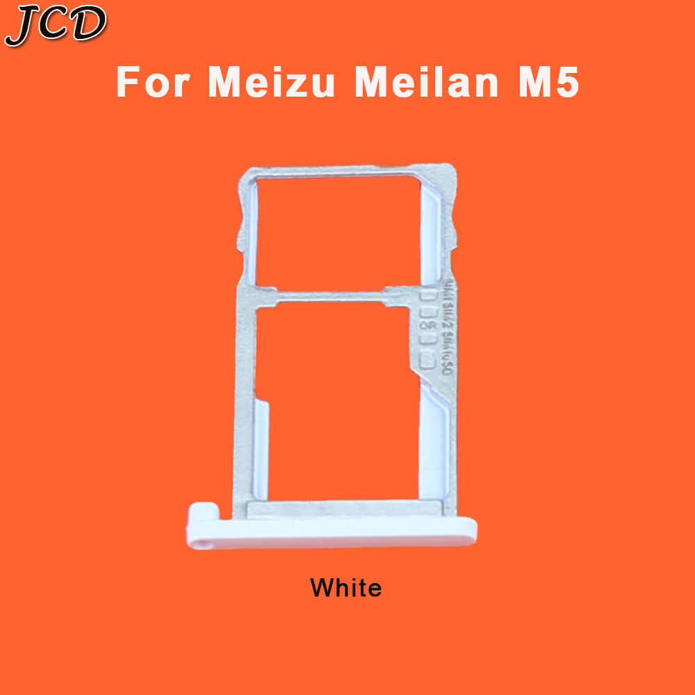 JCD SIM Card Slot Holder For meizu meilan M6 M5 Micro SD Card Slot Tray Socket Adapter Replacement Repair Spare Parts: M5-White