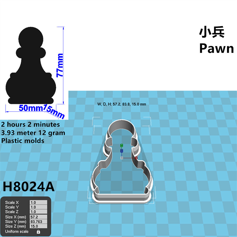 Schaken Vorm Biscuit Snijmachine Biscuit Embossing Embossing Machine Cake Suikerpasta Decoratie Diy Mold 3D: H8028
