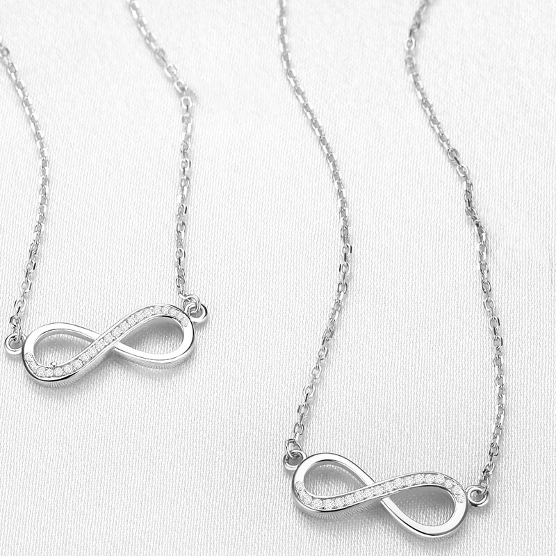 Negro Awn COLLAR COLGANTE de joyería de plata 925 para mujer enlace cadena Zircon bien suerte 8 China